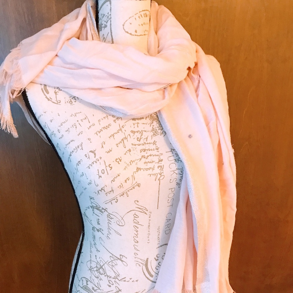 Pale pink sparkly scarf